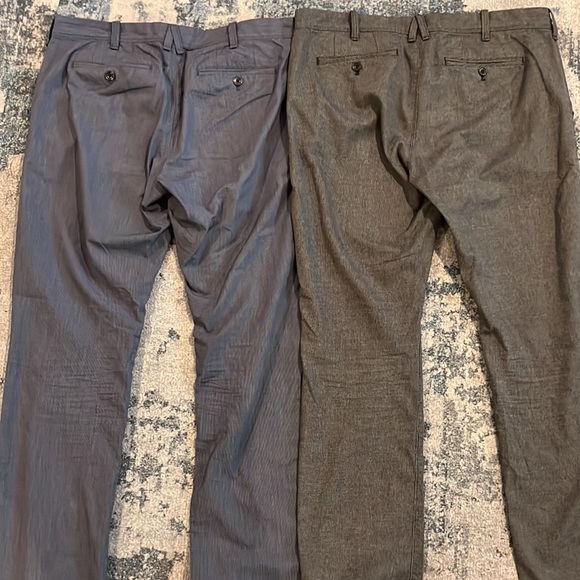 2 Pairs Express Finn Slim Fit Dress Pants 32x32 Black & Navy - Picture 6 of 6